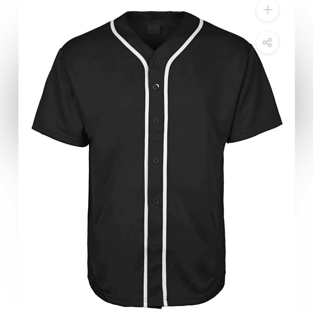 Classic Baseball Jersey [Black-VB42] size XXL